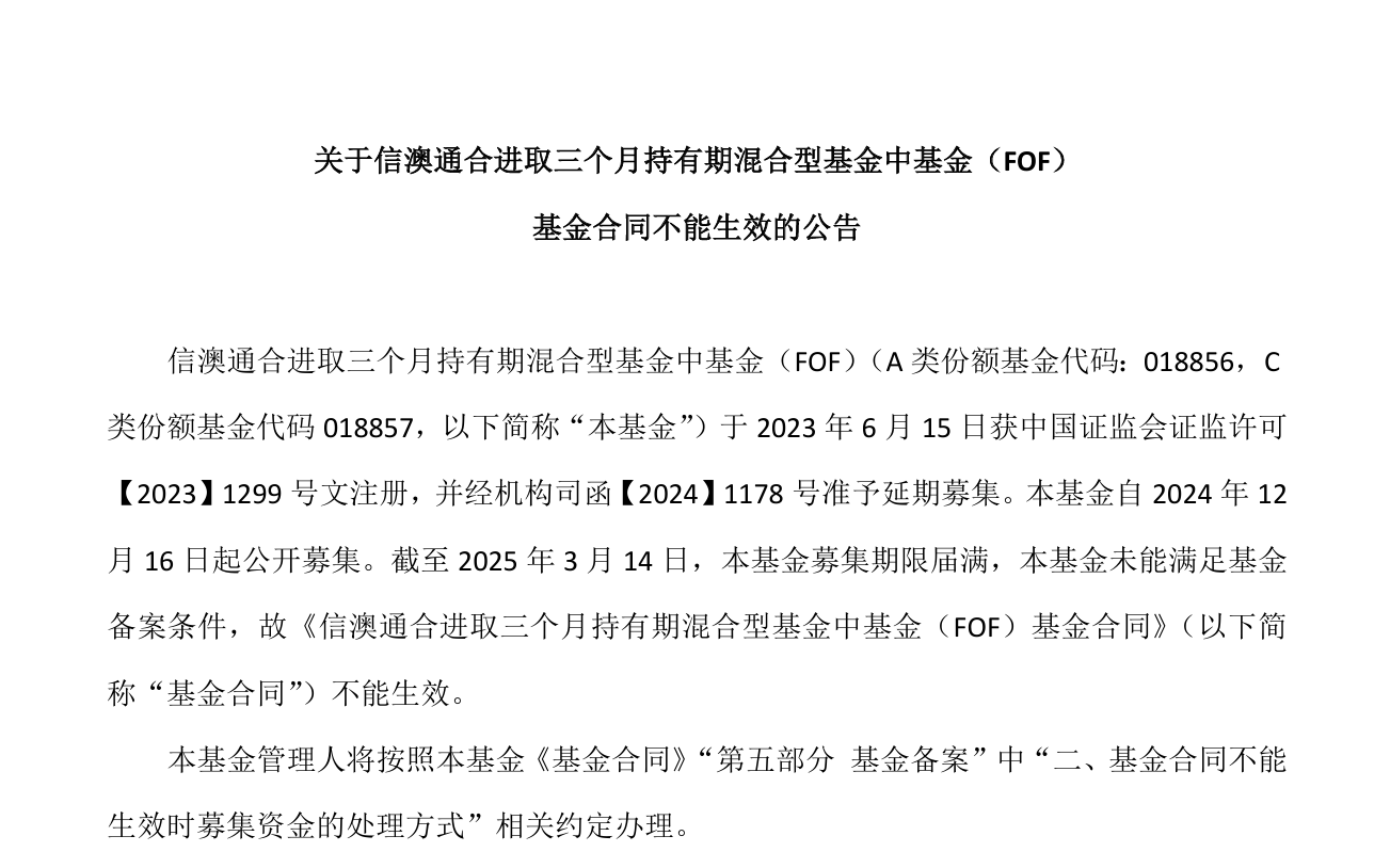 京世博娛樂城：什麽情況？又有2衹基金發行失敗，均募滿3個月